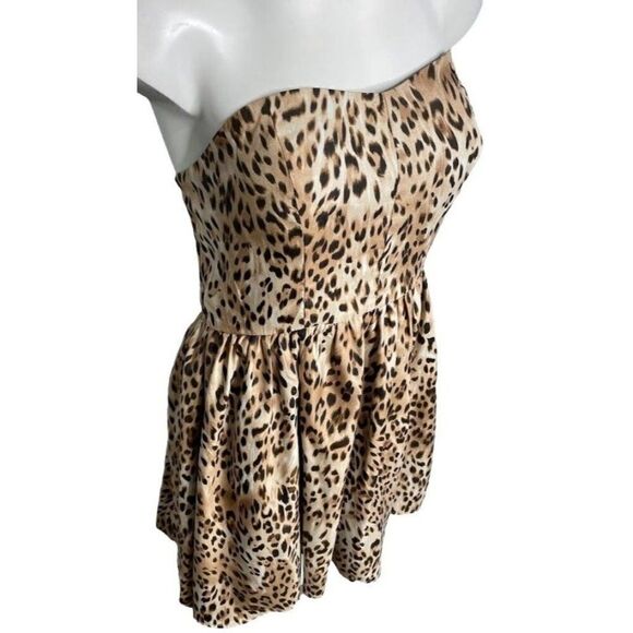 Strapless Animal Leopard Print Dress Sz Medium - Picture 2 of 8